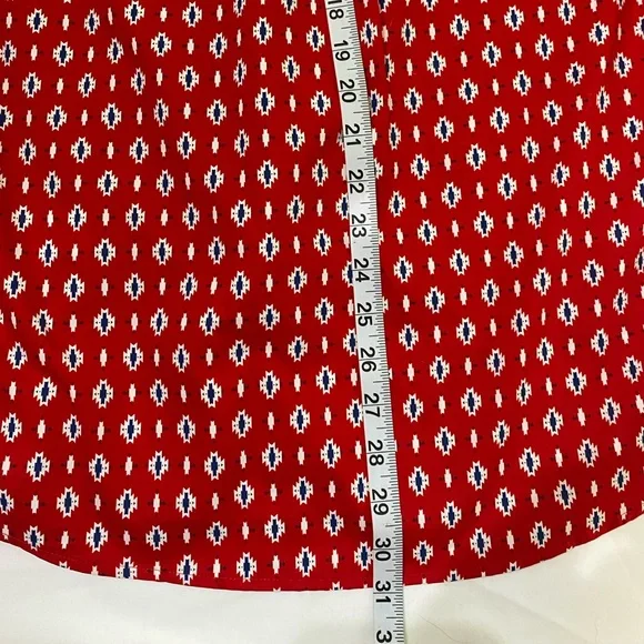 🆕 ARIAT Red Beacon Aztec Print Decker Short Sleeve Western Cowboy Shirt SZ S - Picture 13 of 13